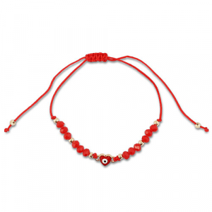 Cha&icirc;nes de cheville tendance perles mixtes Rouge-dor&eacute;