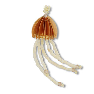 Pendentifs en perles de verre m&eacute;duse Marron-nude-marron transparent