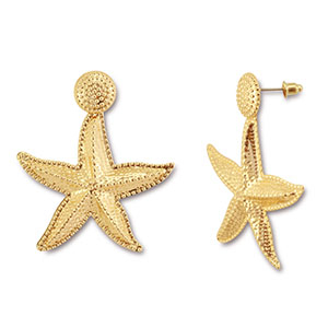 Boucles d'oreilles accroche-regard &eacute;toile de mer Dor&eacute;