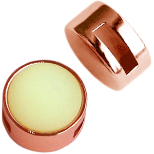 Poussoir en metal DQ Cuoio avec serti pour 12mm cabochon Dor&eacute; ros&eacute;