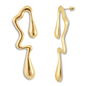 Boucles d'oreilles accroche-regard irr&eacute;gulier Dor&eacute;