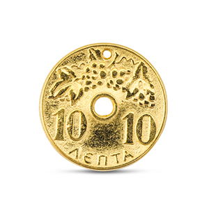Breloques en m&eacute;tal DQ monnaie Dor&eacute; (sans nickel)