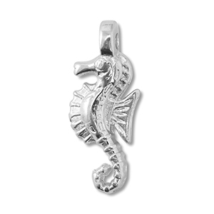 Breloques en m&eacute;tal DQ hippocampe Argent&eacute; antique (sans nickel)