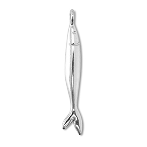Breloques en m&eacute;tal DQ poisson Argent&eacute; antique (sans nickel)