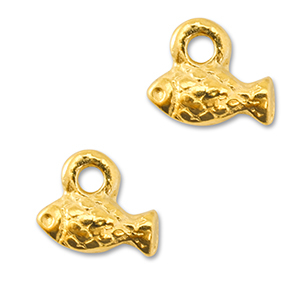 Breloques en m&eacute;tal DQ poisson Dor&eacute; (sans nickel)