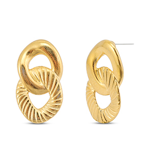 Appr&ecirc;ts en m&eacute;tal DQ boucles d'oreilles Dor&eacute; (sans nickel)