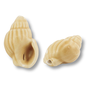 Perles en c&eacute;ramique buccin Jaune vanille