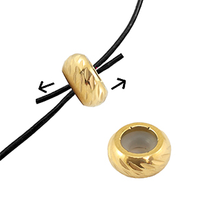 Appr&ecirc;ts en acier Inox perles stoppeur avec motif 8mm Dor&eacute;