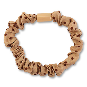 Elastique pour cheveux chouchou pois Marron