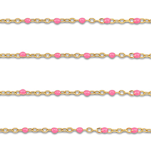 Appr&ecirc;ts en acier Inox cha&icirc;ne maille jaseron 1mm Dor&eacute;-rose