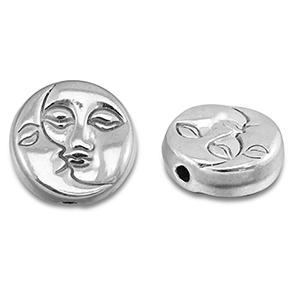 Perles en acier Inox lune & soleil Argent&eacute;
