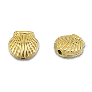 Perles en acier Inox coquillage Dor&eacute;