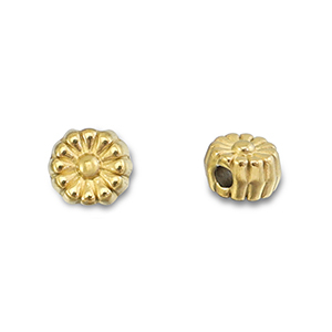 Perles en acier Inox fleur Dor&eacute;