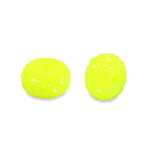 Perles en r&eacute;sine rondelles 8mm Jaune n&eacute;on