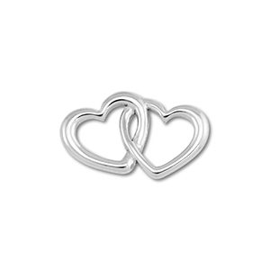 Appr&ecirc;ts en acier Inox connecteur coeur Argent&eacute;