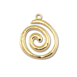 Breloques en acier Inox spirale Dor&eacute;
