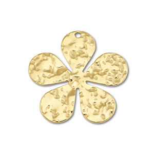 Breloques en acier Inox fleur Dor&eacute;