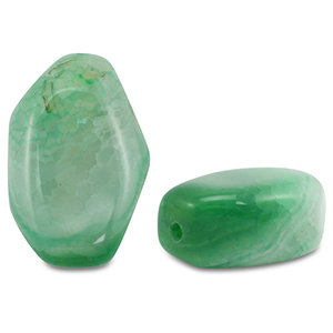 Pierres naturelles perles Calc&eacute;doine et Quartz irr&eacute;gulier Vert