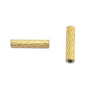 Perles en acier Inox tubes 8mm Dor&eacute;