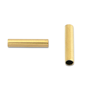 Perles en acier Inox tubes 8mm Dor&eacute;