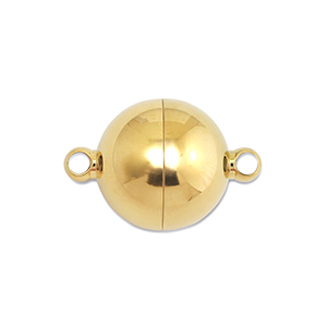 Appr&ecirc;ts en acier Inox fermoir aimant&eacute; balle 12mm Dor&eacute;