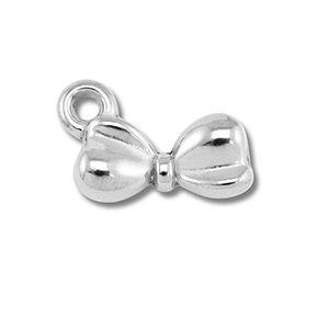 Breloques en acier Inox n&oelig;ud Argent&eacute;