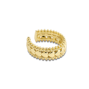 Boucles d'oreilles en acier inox ear cuff c&oelig;ur Dor&eacute;
