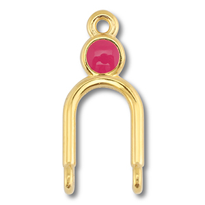 Breloques en m&eacute;tal DQ connecteur Dor&eacute; (sans nickel)-magenta