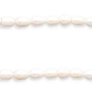 BQ Perles d'eau douce "grain de riz" 9x7-8mm Blanc naturel