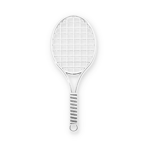 Pendentifs accroche-regard raquette de tennis Argent&eacute;