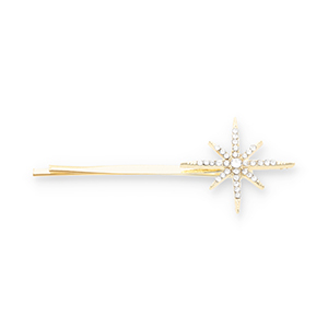 Accessoires pour cheveux epingle &agrave; cheveux &eacute;toile avec strass Dor&eacute;-transparent
