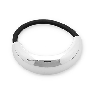 Accessoires pour cheveux &eacute;lastique &agrave; cheveux avec m&eacute;tal Argent&eacute;-noir