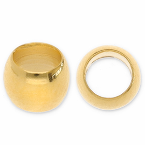 Perles en m&eacute;tal DQ tube Dor&eacute; (sans nickel)