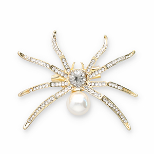 Broches araign&eacute;e Dor&eacute;-cristal
