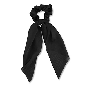 Elastique pour cheveux chouchou avec ruban Noir