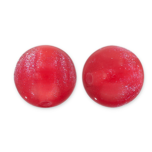 Perles acryliques avec pailletes 6 mm Rouge-turquoise