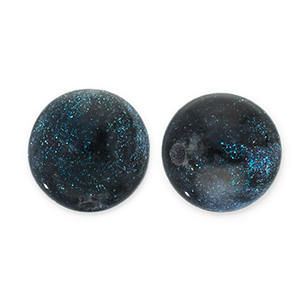 Perles acryliques avec pailletes 6 mm Noir-turquoise