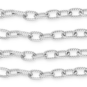 Appr&ecirc;ts en aluminium cha&icirc;ne maille jaseron maille for&ccedil;at Argent&eacute;