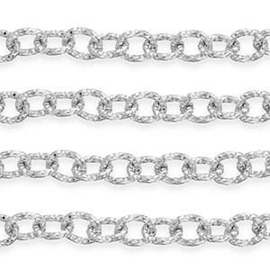 Appr&ecirc;ts en aluminium cha&icirc;ne maille jaseron maille for&ccedil;at Argent&eacute;