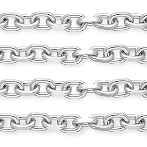 Appr&ecirc;ts en aluminium cha&icirc;ne maille jaseron maille for&ccedil;at Argent&eacute;
