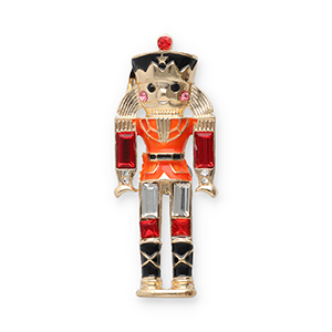 Broches soldat casse noisette Dor&eacute;-noir-rouge