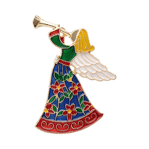 Broches ange Dor&eacute;-multicolore