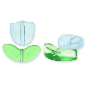 Perles en verre tulipe Bleu clair-vert