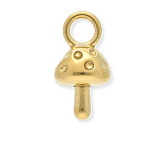 Breloques en acier Inox champignon Dor&eacute;