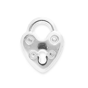Breloques en acier Inox fermoir coeur Argent&eacute;