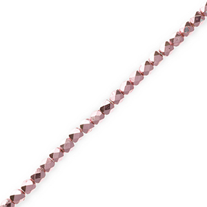 Perles &agrave; facettes Rose clair m&eacute;tallique