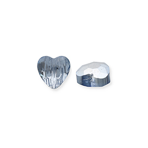 Perles &agrave; facettes Fashion coeur Bleu-pearl shine coating