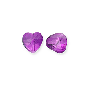 Perles &agrave; facettes Fashion coeur Violet