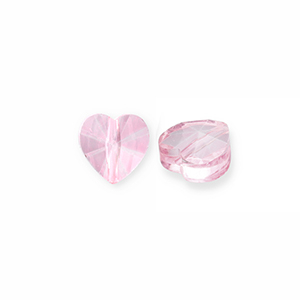 Perles &agrave; facettes Fashion coeur Rose