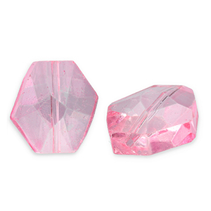 Perles &agrave; facettes Fashion hexagone Rose